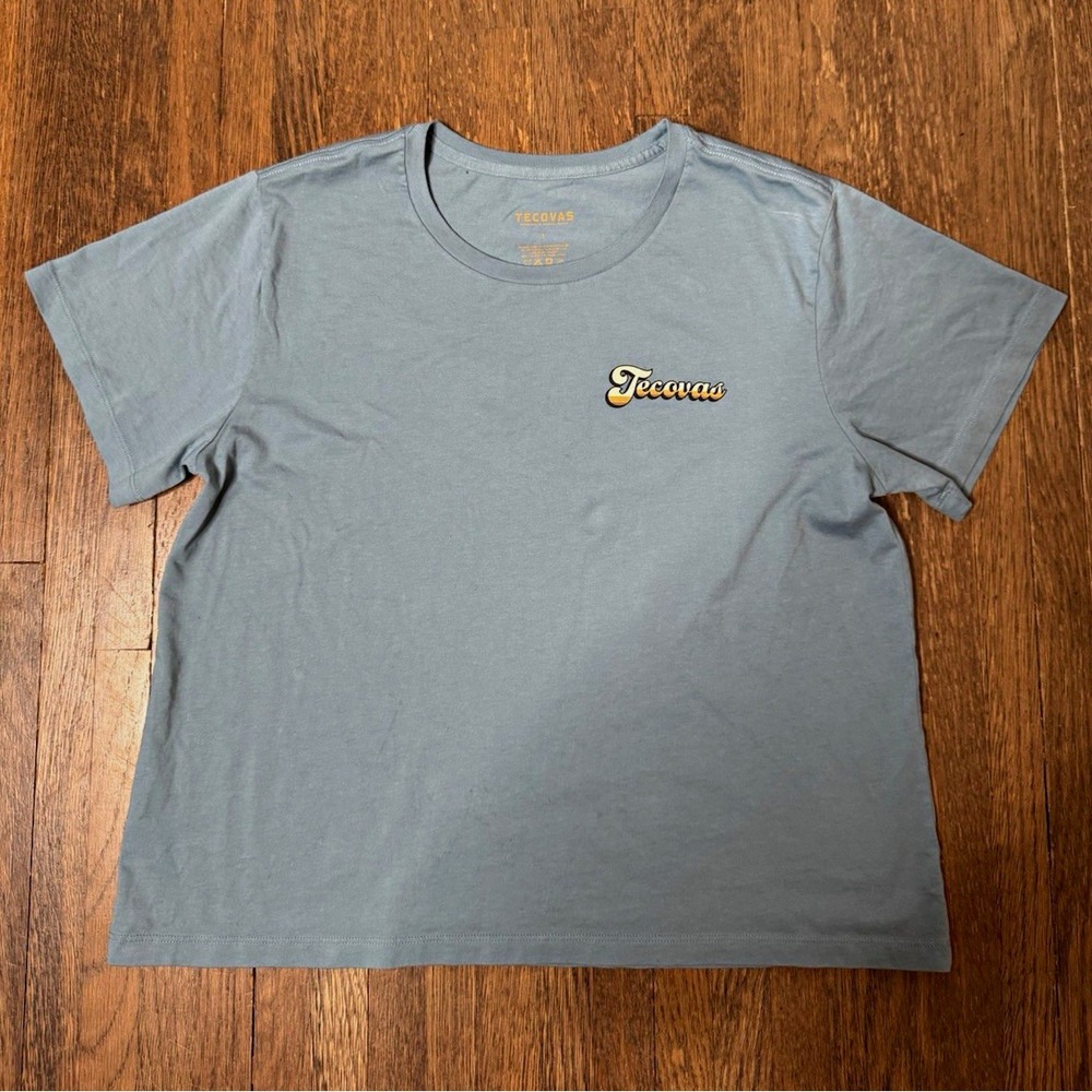 Tecovas Women's L Blue Graphic Logo Short Sleeve Crew Neck T-Shirt